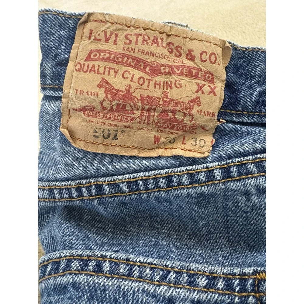 Levi 501 Jeans Mens Size 36x30 Blue Denim 100%Cotton Straight Button Fly Mexico